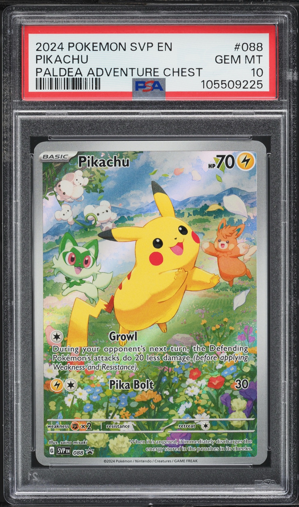 2024 #088 Pikachu PSA 10 Svp EN-SV Black Star Promo Pokemon