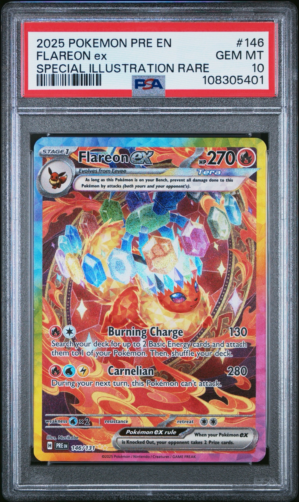 2025 #146 Flareon EX PSA 10 Pre EN-Prismatic Evolutions