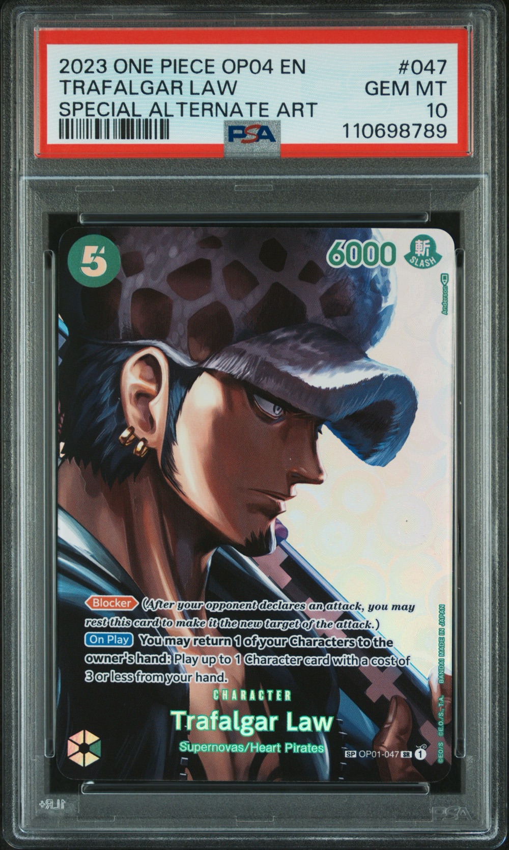 2023 #047 Trafalgar Law PSA 10 One Piece OP04-Kingdoms of Intrigue