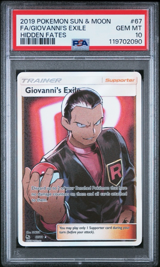 2019 #67 Full Art/Giovanni's Exile PSA 10 Sun & Moon Hidden Fates