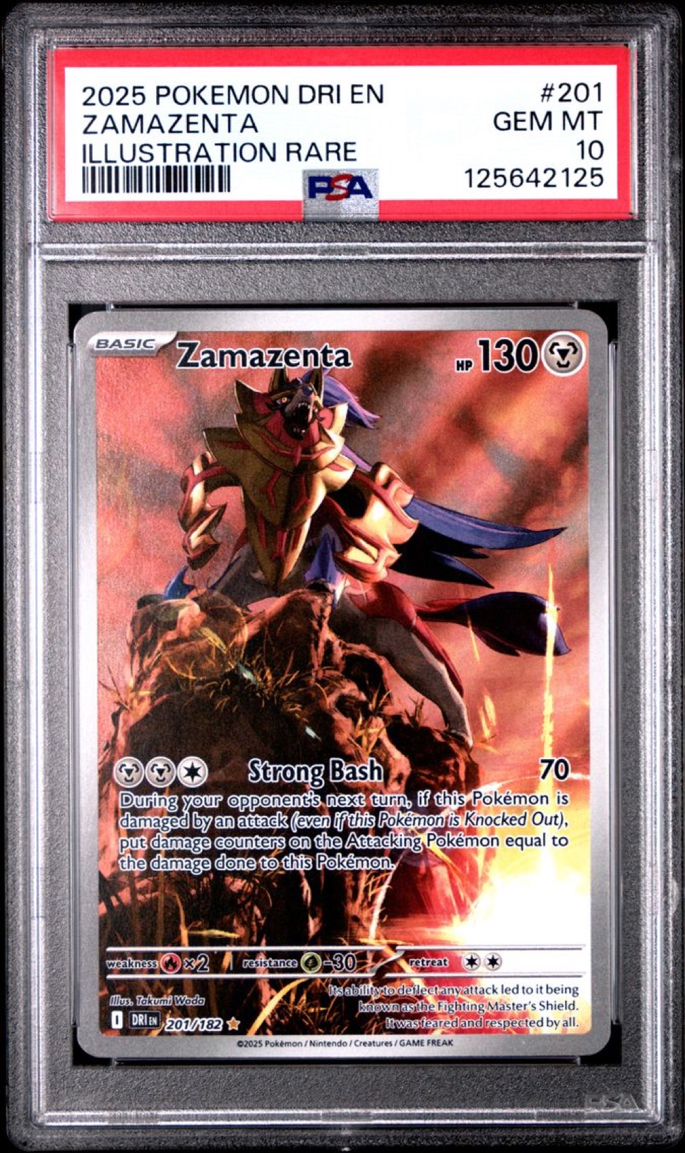 2025 #201 Zamazenta PSA 10 Dri EN-Destined Rivals Pokemon