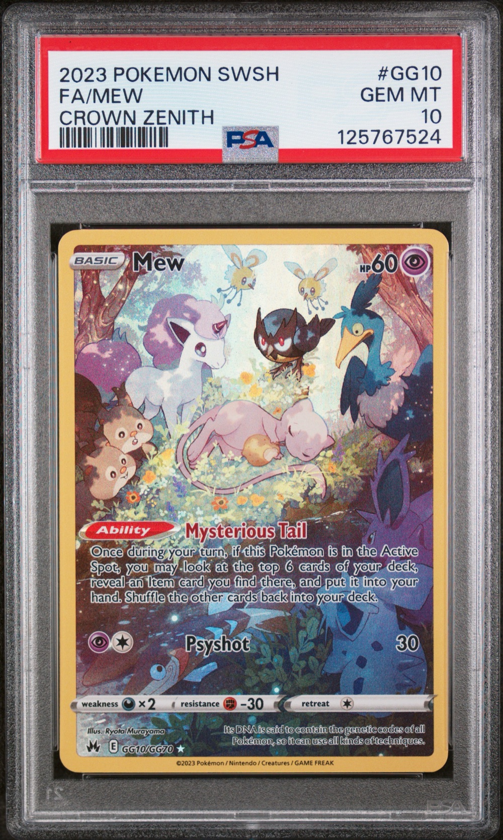 2023 #GG10 Full Art/Mew PSA 10 Sword and Shield Crown Zenith