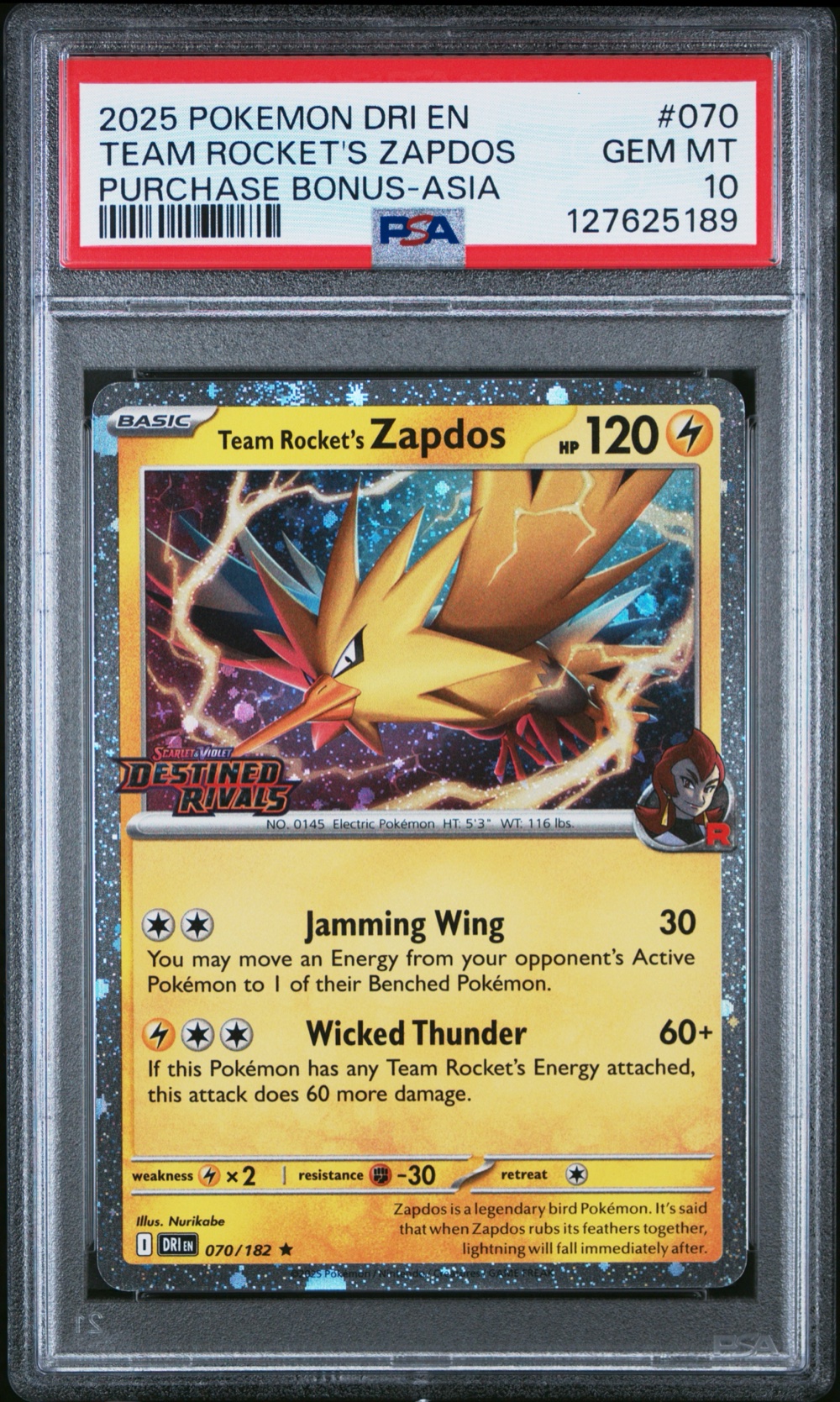 Team Rocket's Zapdos (Destined Rivals #070) · Member reward
