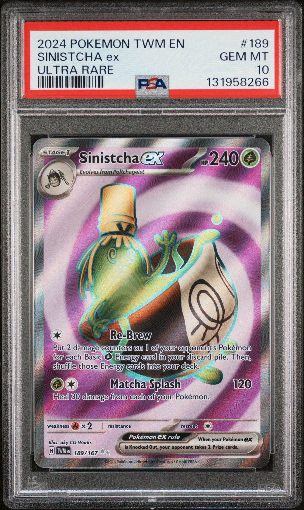 2024 #189 Sinistcha EX PSA 10 Twm EN-Twilight Masquerade Pokemon