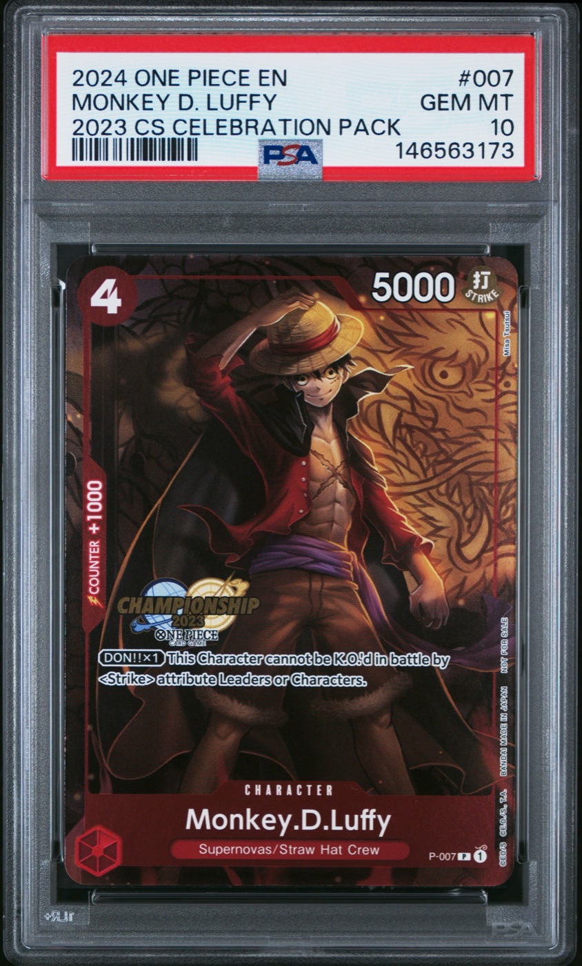 2024 #007 Monkey D. Luffy PSA 10 One Piece Championship 2023 Celebration Pack
