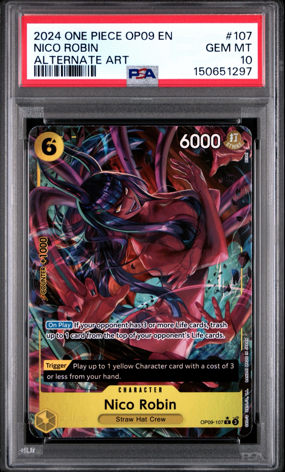 2024 #107 Nico Robin PSA 10 One Piece OP09-Emperors in the New World