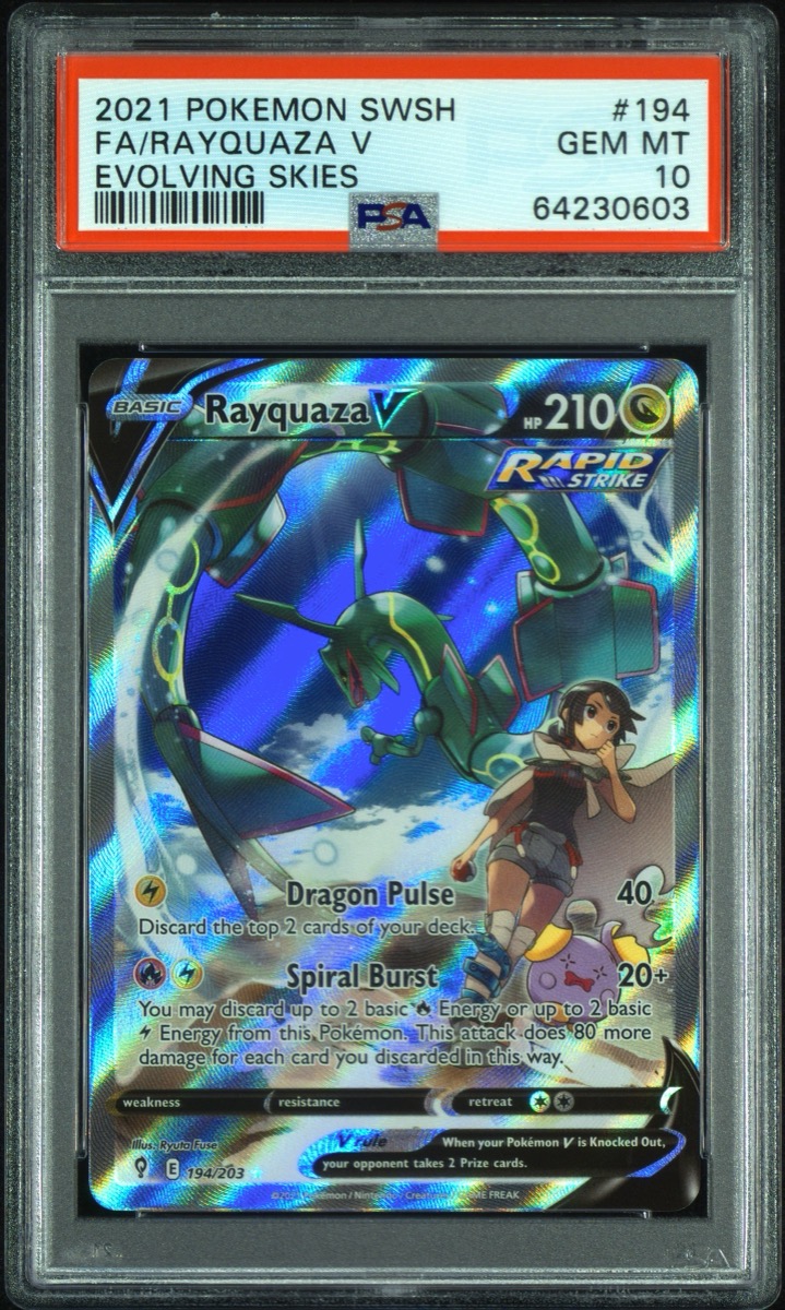 2021 #194 Full Art/Rayquaza V PSA 10 Sword & Shield Evolving Skies