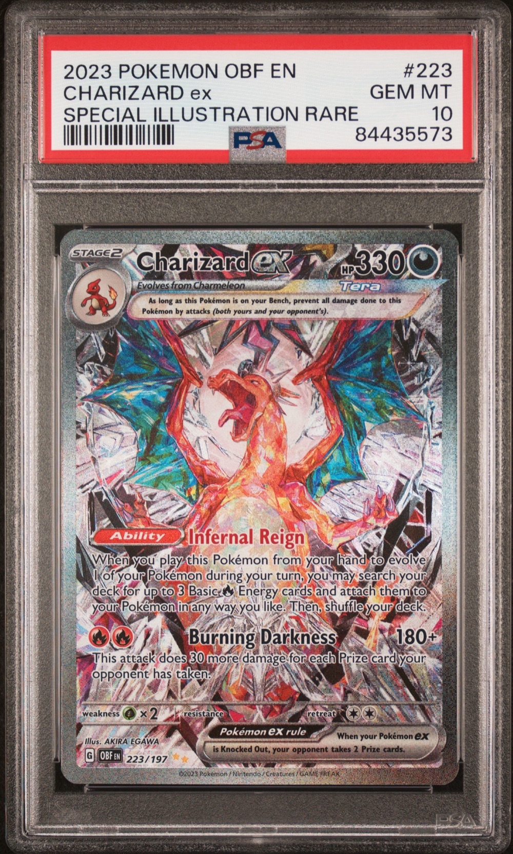 2023 #223 Charizard EX PSA 10 Obf EN-Obsidian Flames Pokemon
