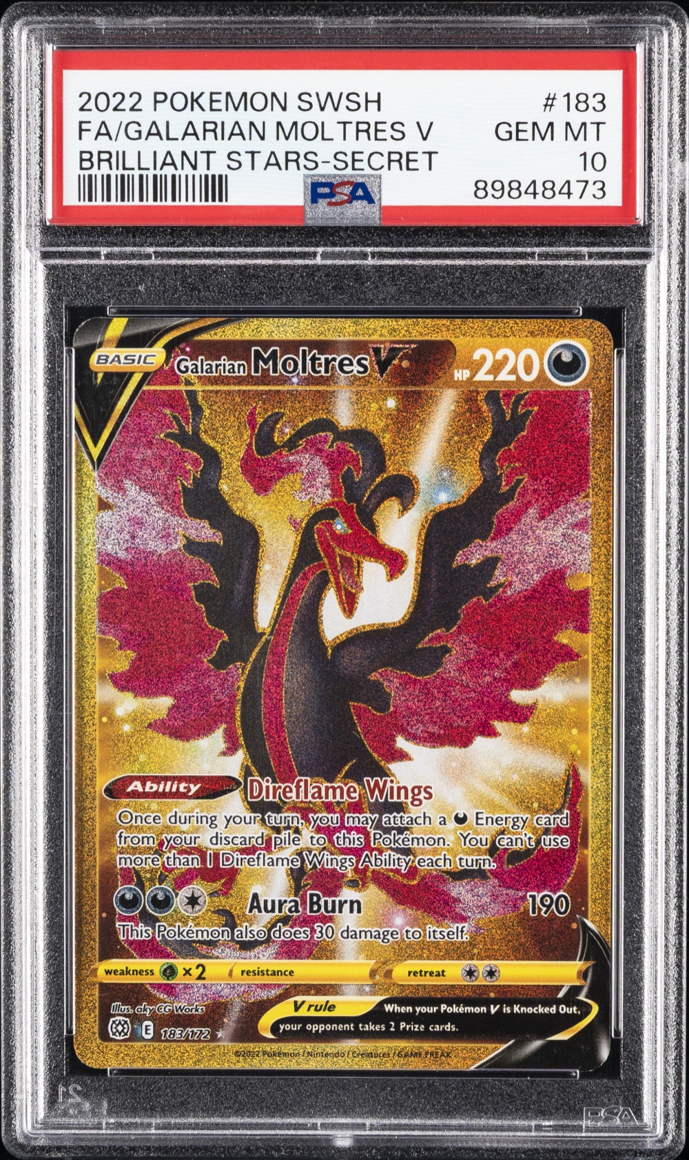 Galarian Moltres V Full Art (Brilliant Stars #183) · Member reward