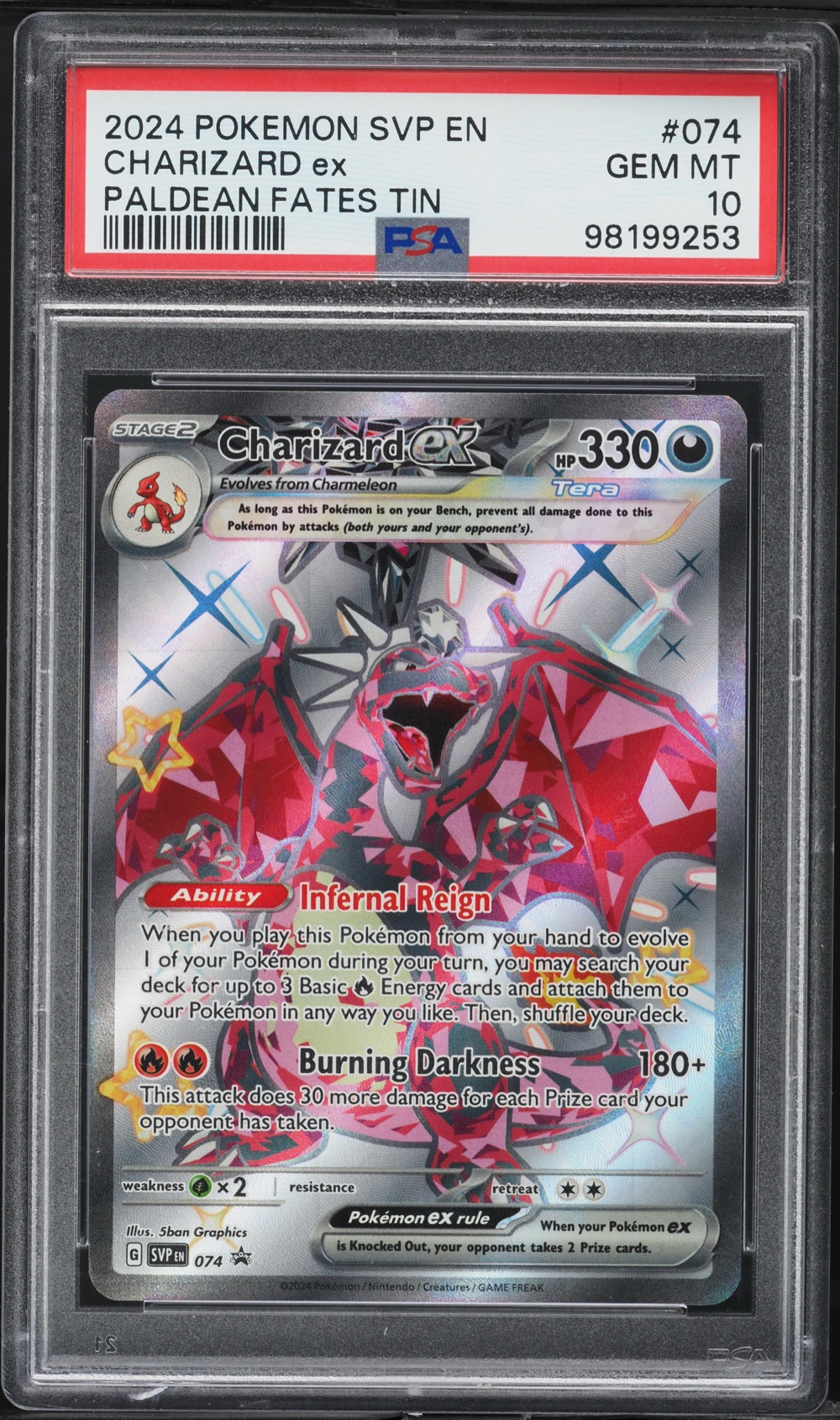 2024 #074 Charizard EX PSA 10 Svp EN-SV Black Star Promo Pokemon